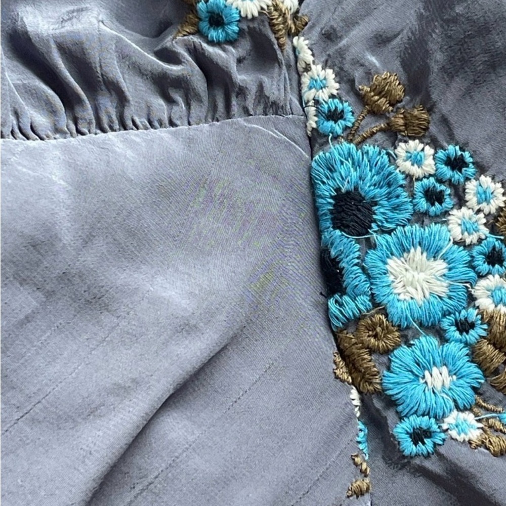 Free People Indigo Floral Embroidered Maxi Dress - Picture 9 of 10